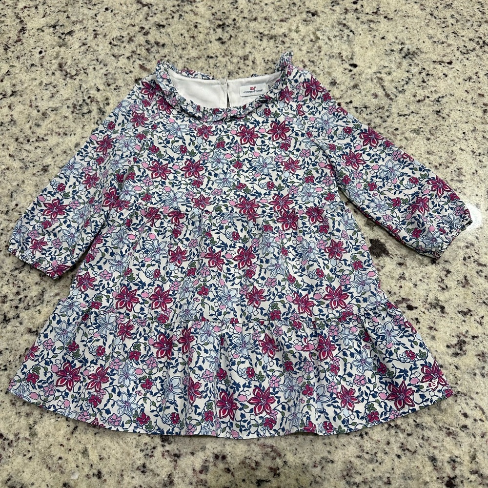 Vineyard Vines Pink and White Puff Sleeve Sundress